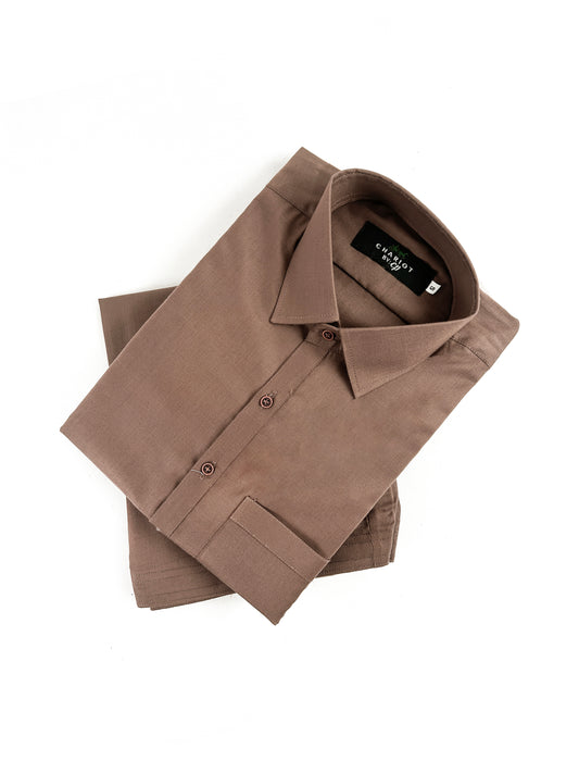 828/2-9 Brown Plain Stitched Suit Kameez Shalwar For Men MSK224