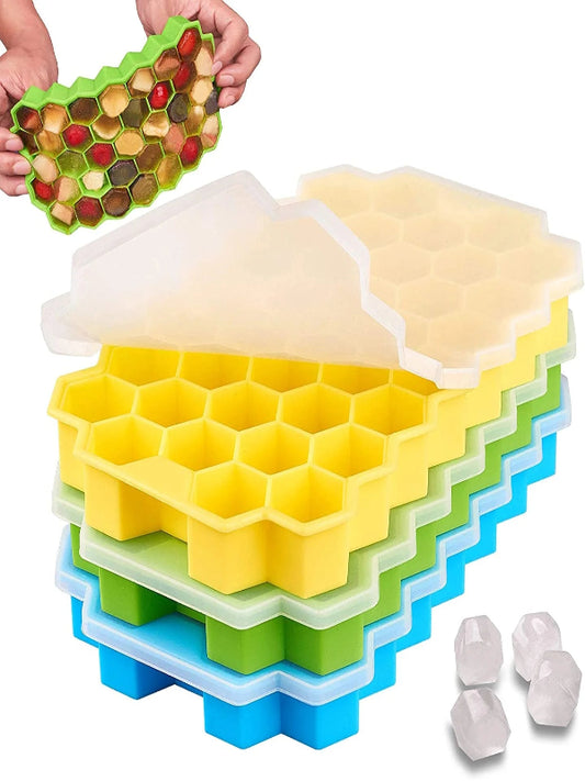 Multicolor Hearts Ice Cubes Tray (37 Cubes)