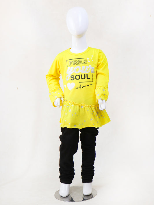 GTS08 SK Full Sleeves Girls T-Shirt 1Yr - 4Yrs Soul Yellow