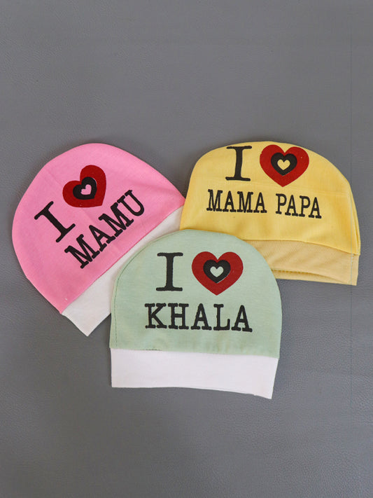 Pack Of 3 Multicolor Cap For Newborn NBC02