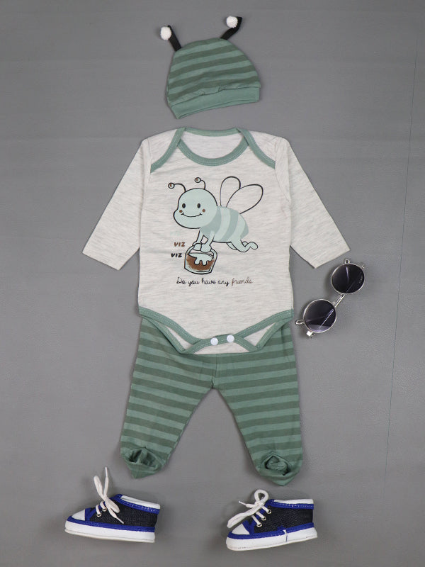 0Mth - 3Mth Viz Green Romper For Newborn AJ NBR19