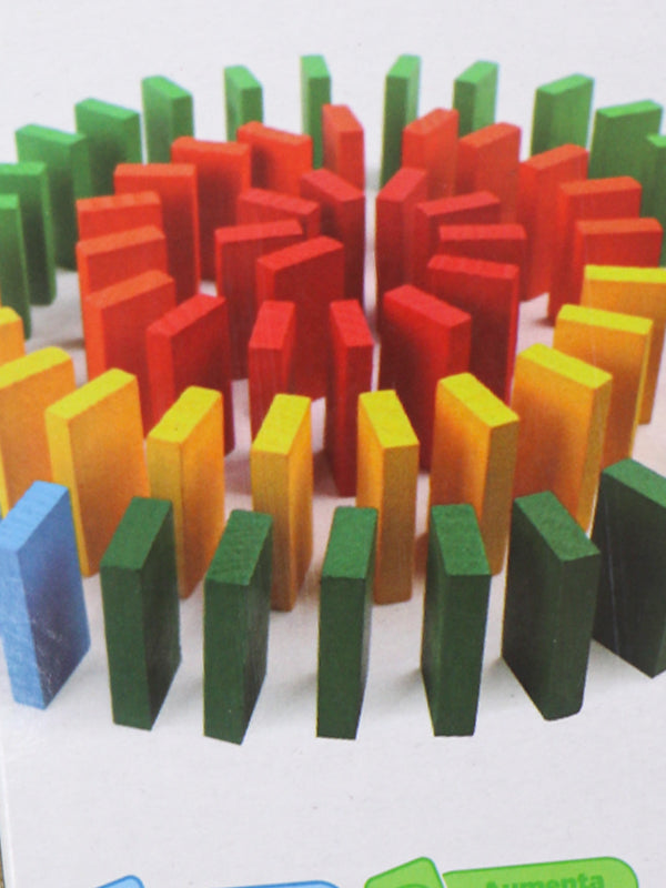 Wooden Dominos 50 Blocks Multicolor Set