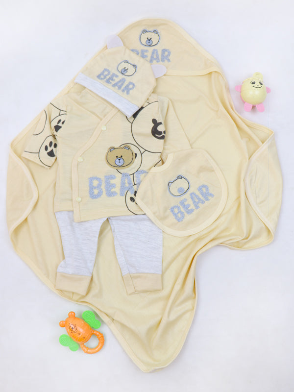 NBGS13 HG Newborn 5Pcs Gift Set 0Mth - 3Mth Bear Yellow
