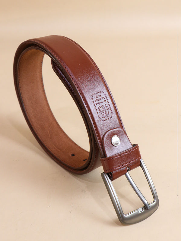 Brown Faux Leather Belt For Men's MB04