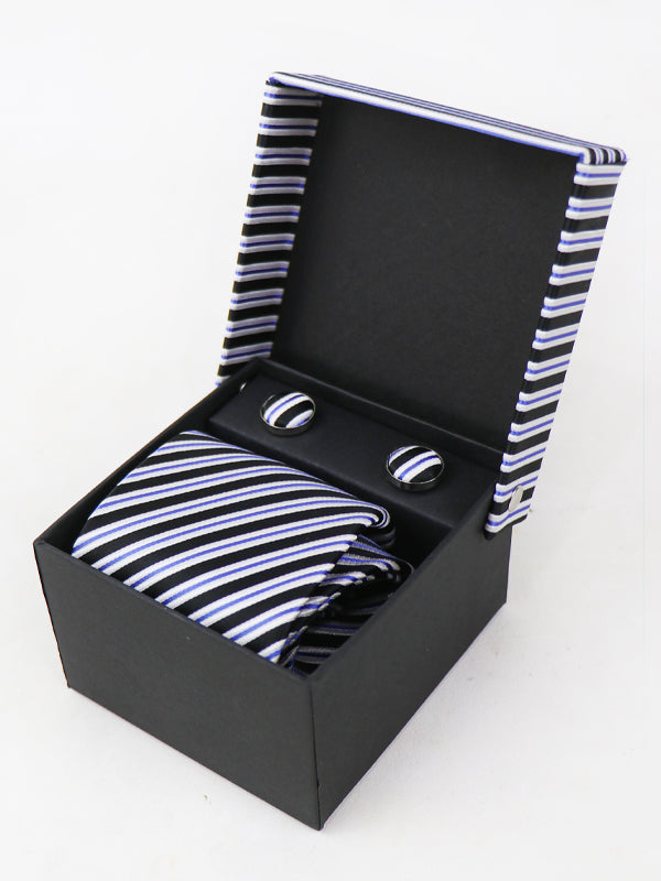 TBS24 3Pcs Tie Gift Box Tie Cuff-Link Pocket Square