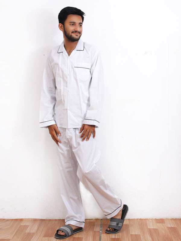 White Night Suit For Men MNS12