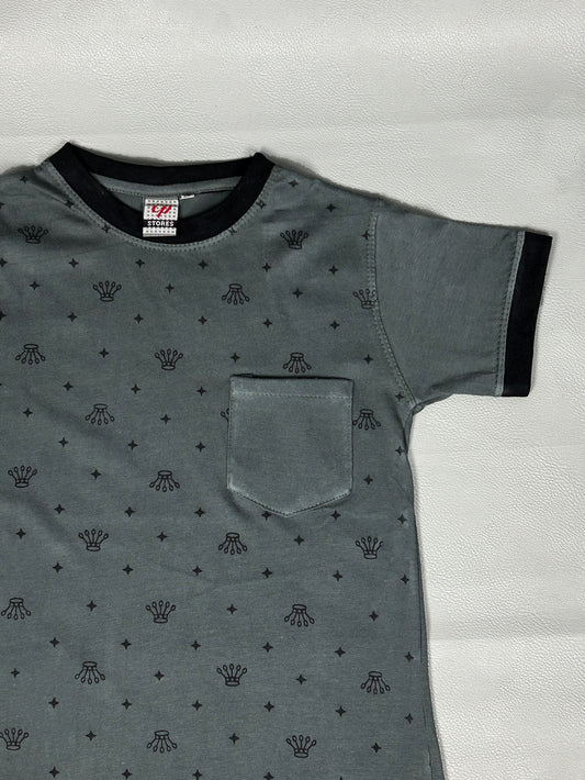 4Yrs - 8Yrs Dark Grey T-Shirt For Boys BTS54