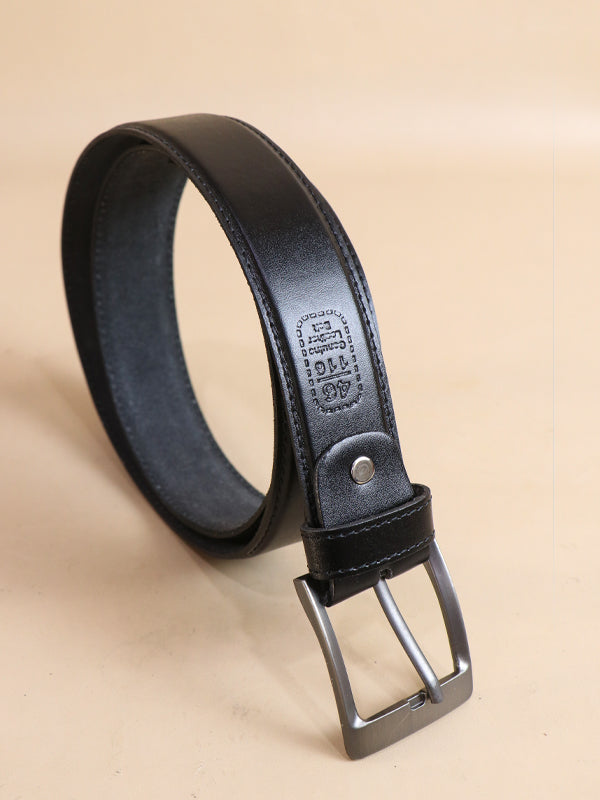 Black Faux Leather Belt For Men's MB06