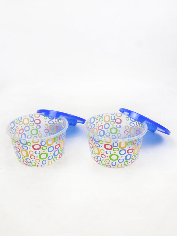 Pack of 2 Plastic Food Container Plastic Bowl Blue