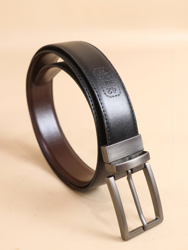 2 in 1 Black & Brown Faux Leather Belt For Men's MB15