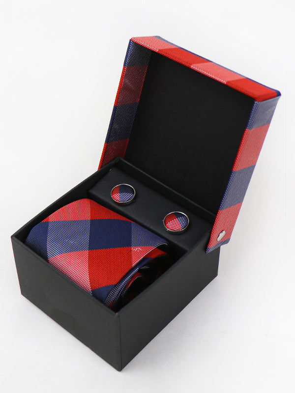 TBS08 3Pcs Tie Gift Box Tie Cuff-Link Pocket Square