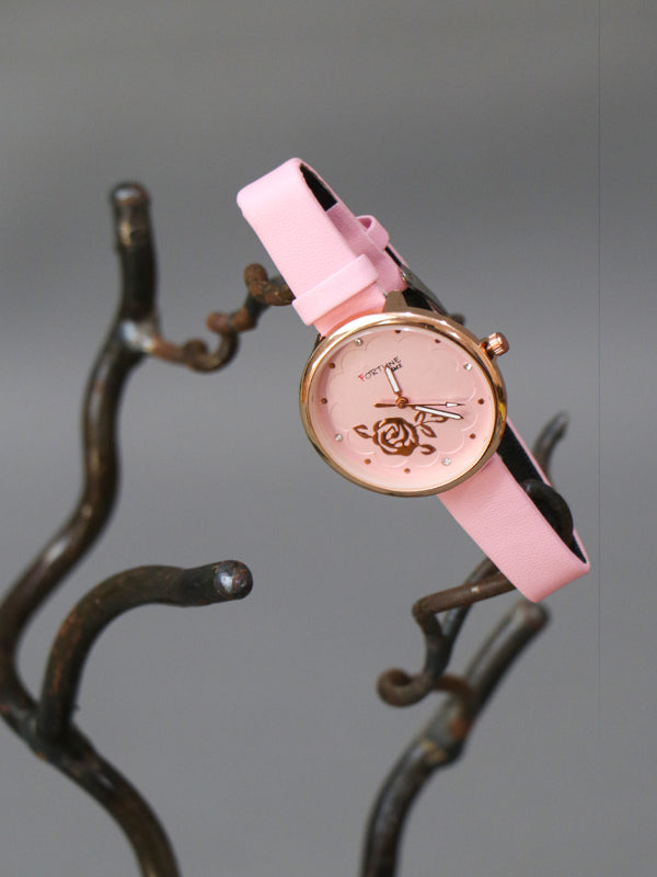 Light Pink Stylish Wrist Watch for Women WW26