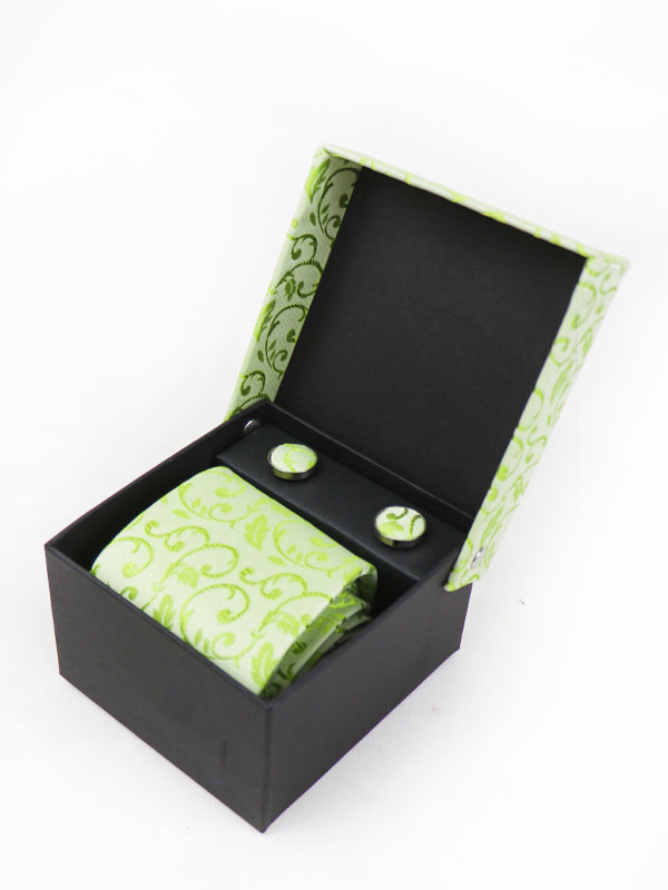 TBS32 3Pcs Tie Gift Box Tie Cuff-Link Pocket Square