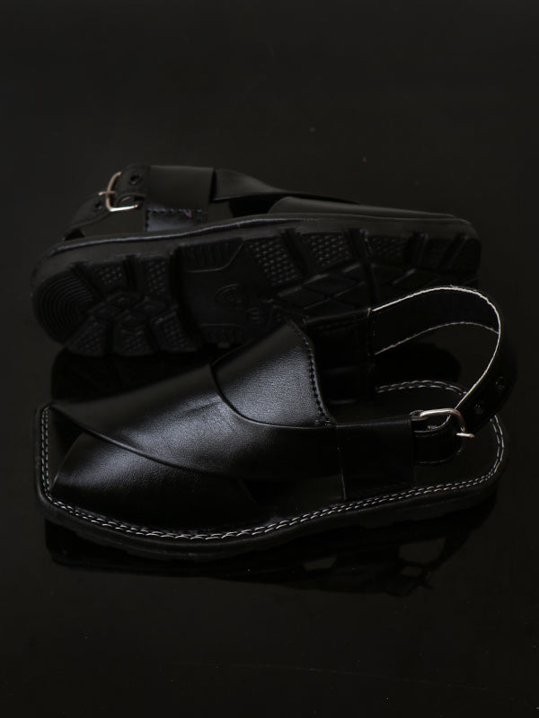 BPC03 Boys Peshawari Sandal 8Yrs - 17Yrs 4Ever Black