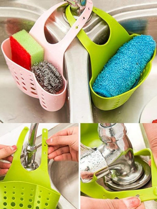 Hanging Silicone Sink Drainage Sponge Bag Holder Multicolor