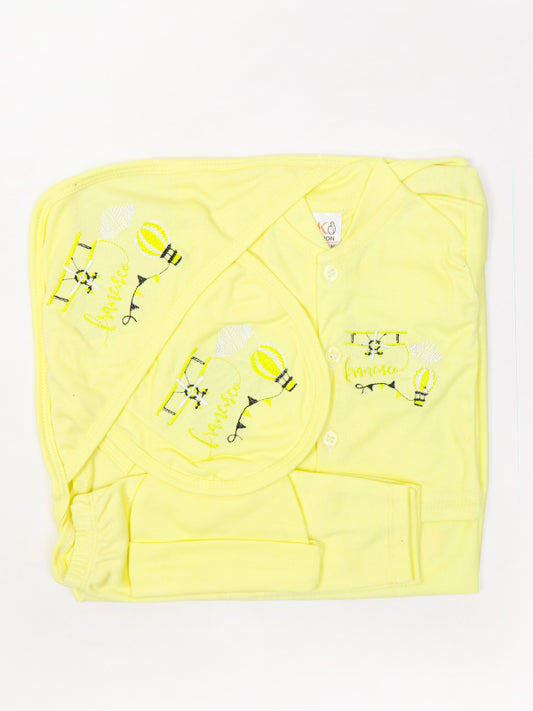 HG Newborn 5Pcs Gift Set 0Mth - 3Mth Embroidered Francisco Yellow