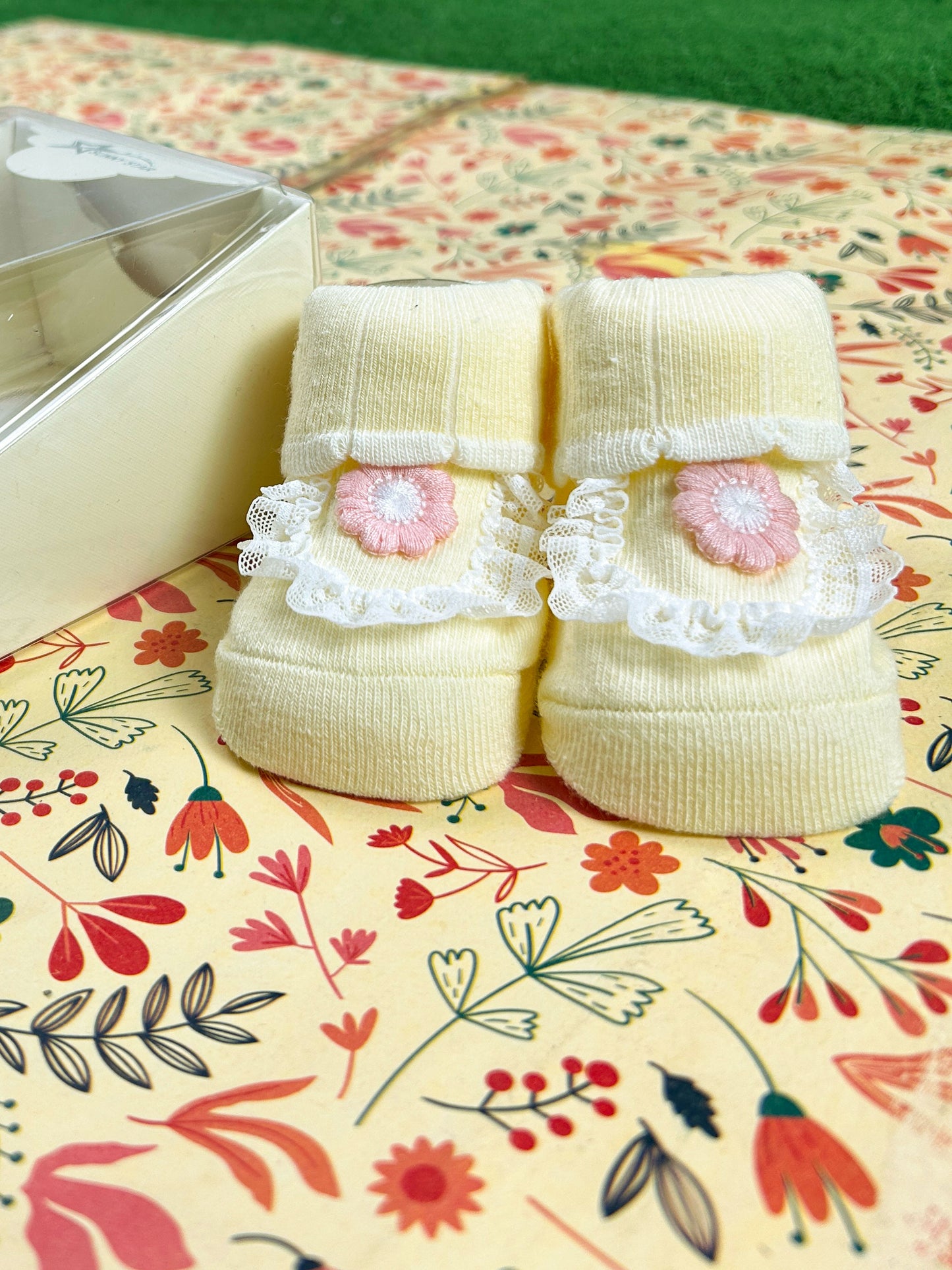 Floral Booties For Newborn NB20