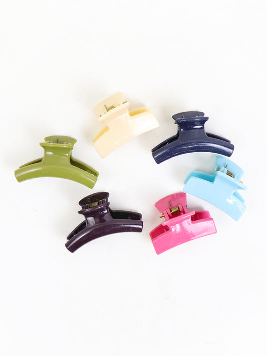 Pack Of 6 Hair Claw Clips for Women D01 - Multicolor