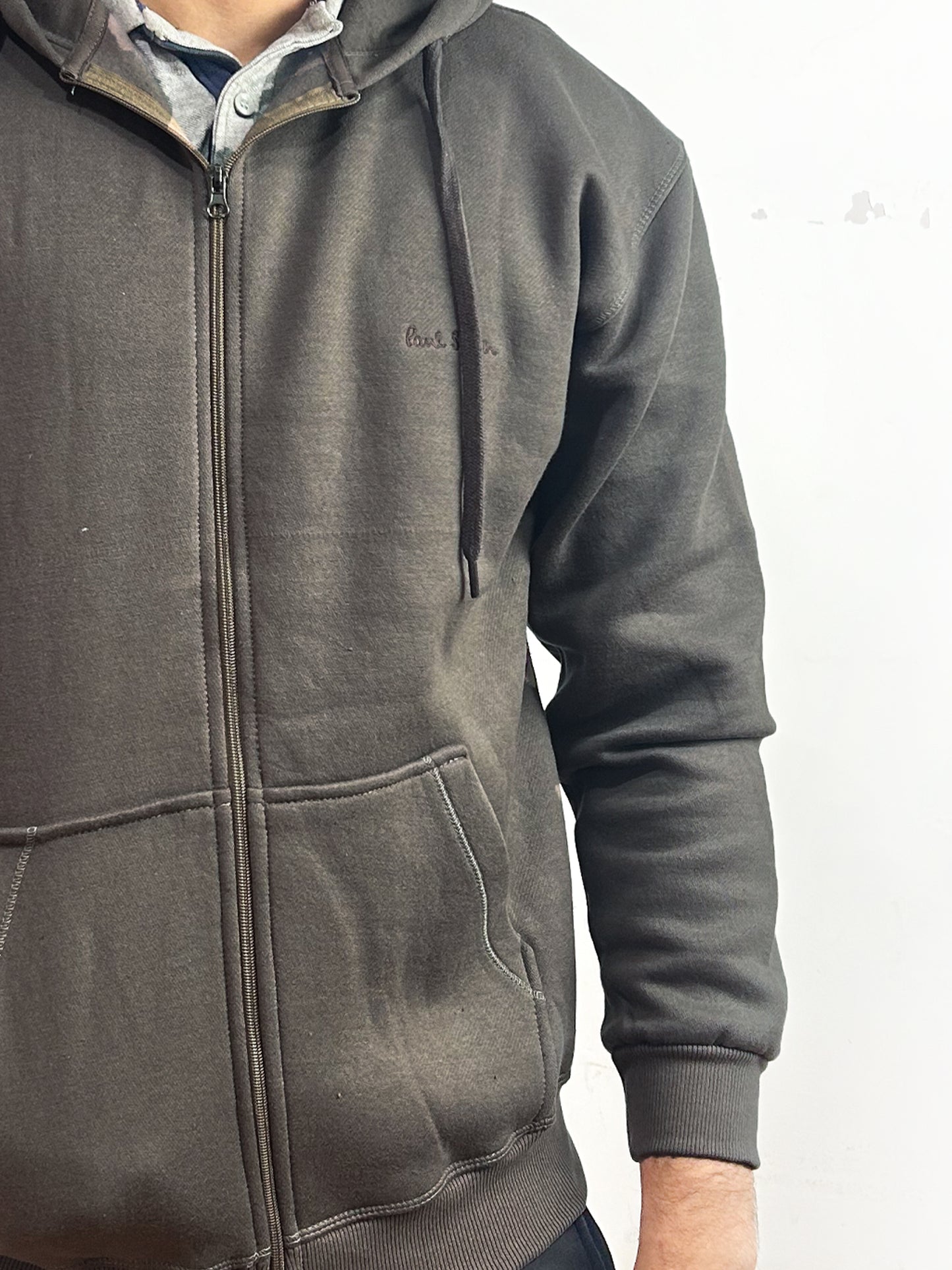 Dark Grey Zipper Hoodie For Men MG MH24