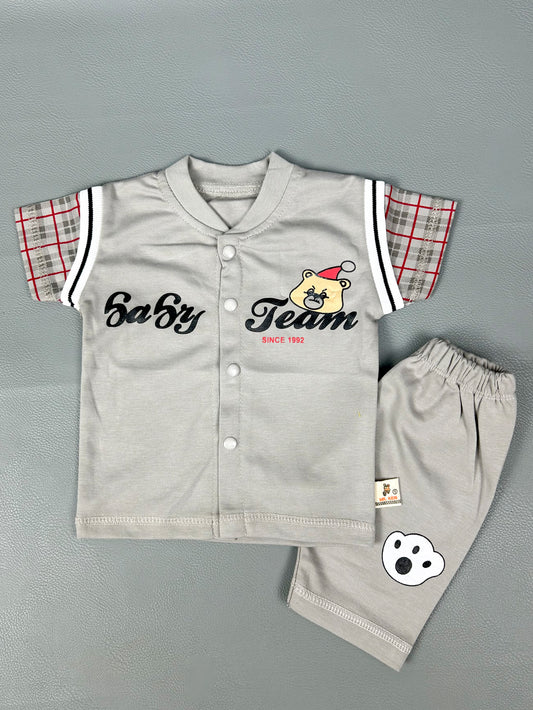 3Mth - 9Mth Team Grey Baba Suit For Newborns FG NBS312