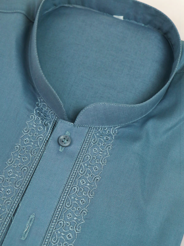 G Blue 100% Cotton Kurta for Men M.A MK03