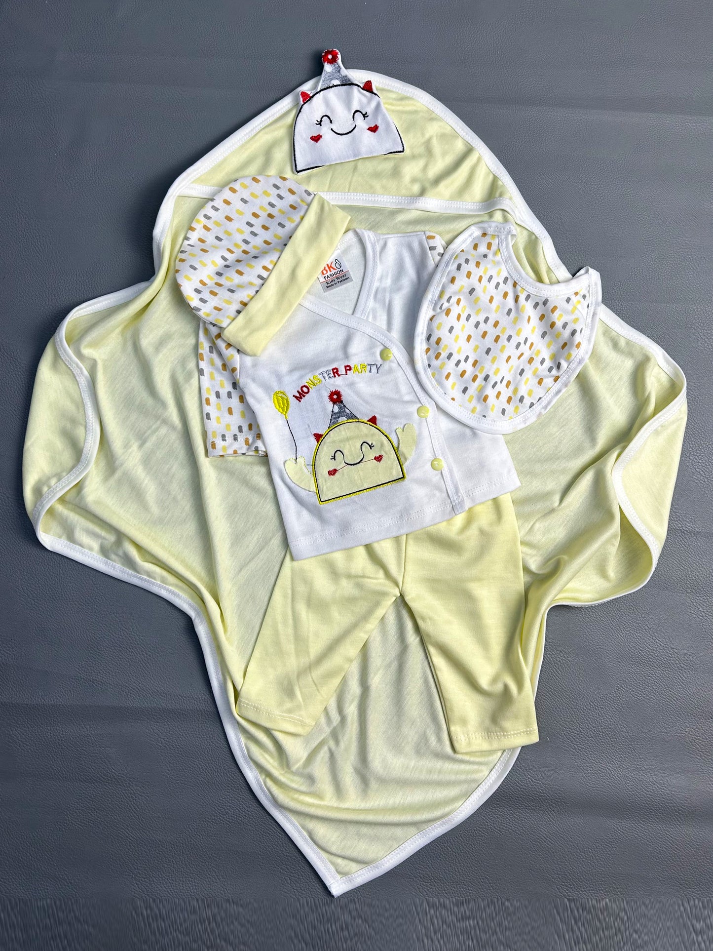 0Mth - 3Mth Party Light Yellow 5Pcs Gift Set For Newborn NBGS76