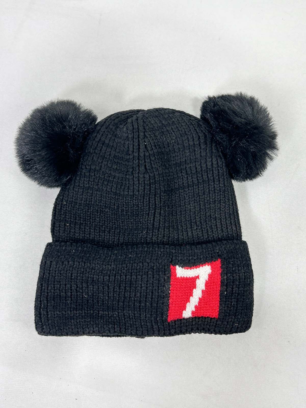 7 Black Beanie Winter Cap For Kids BWC50