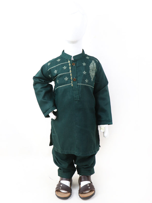 BKS24 IQ Boys Shalwar Kameez Suit 2Yrs - 14Yrs Dark Green