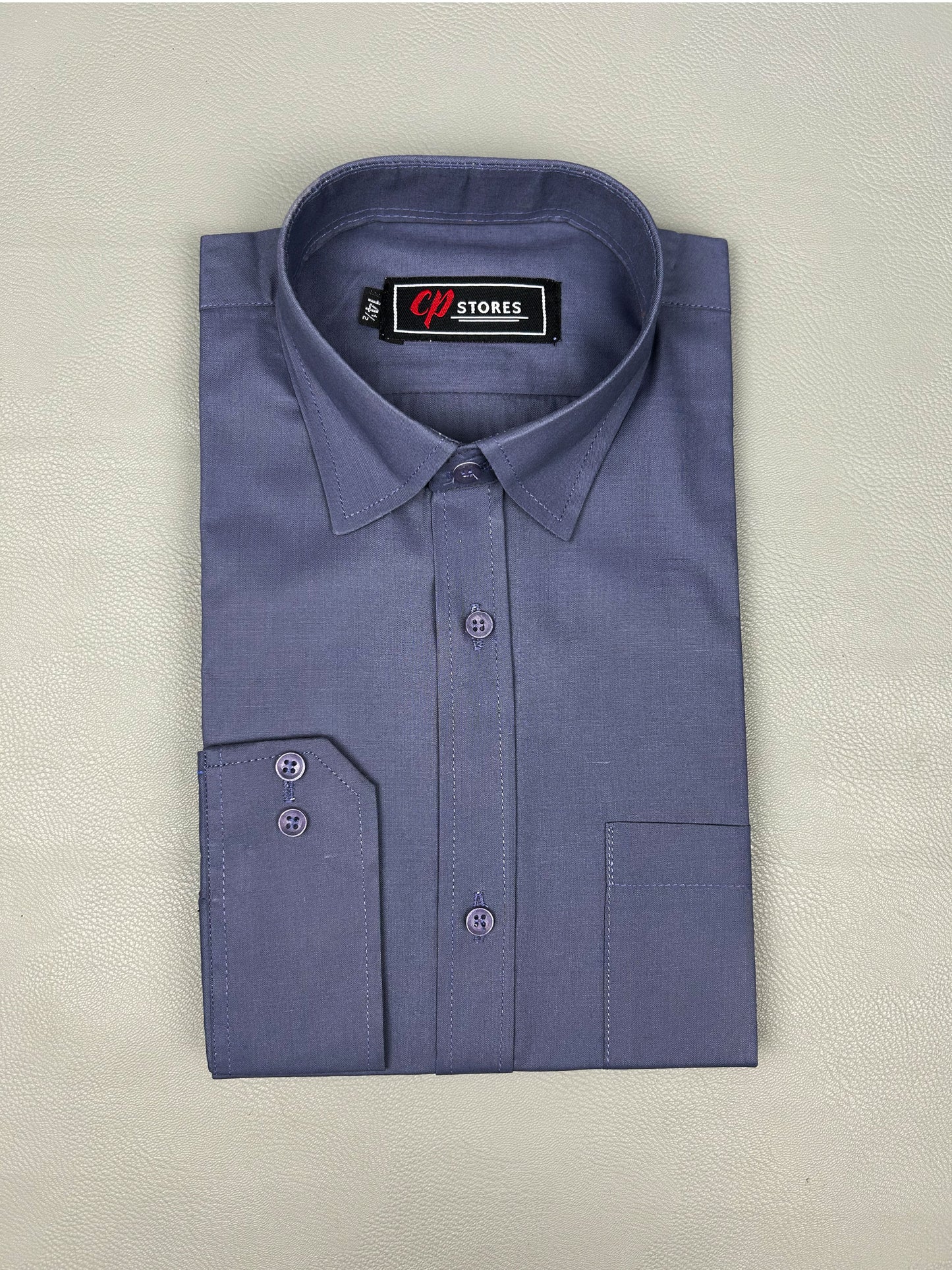 Plain Dark Grey Formal Dress Shirt For Men MFS172