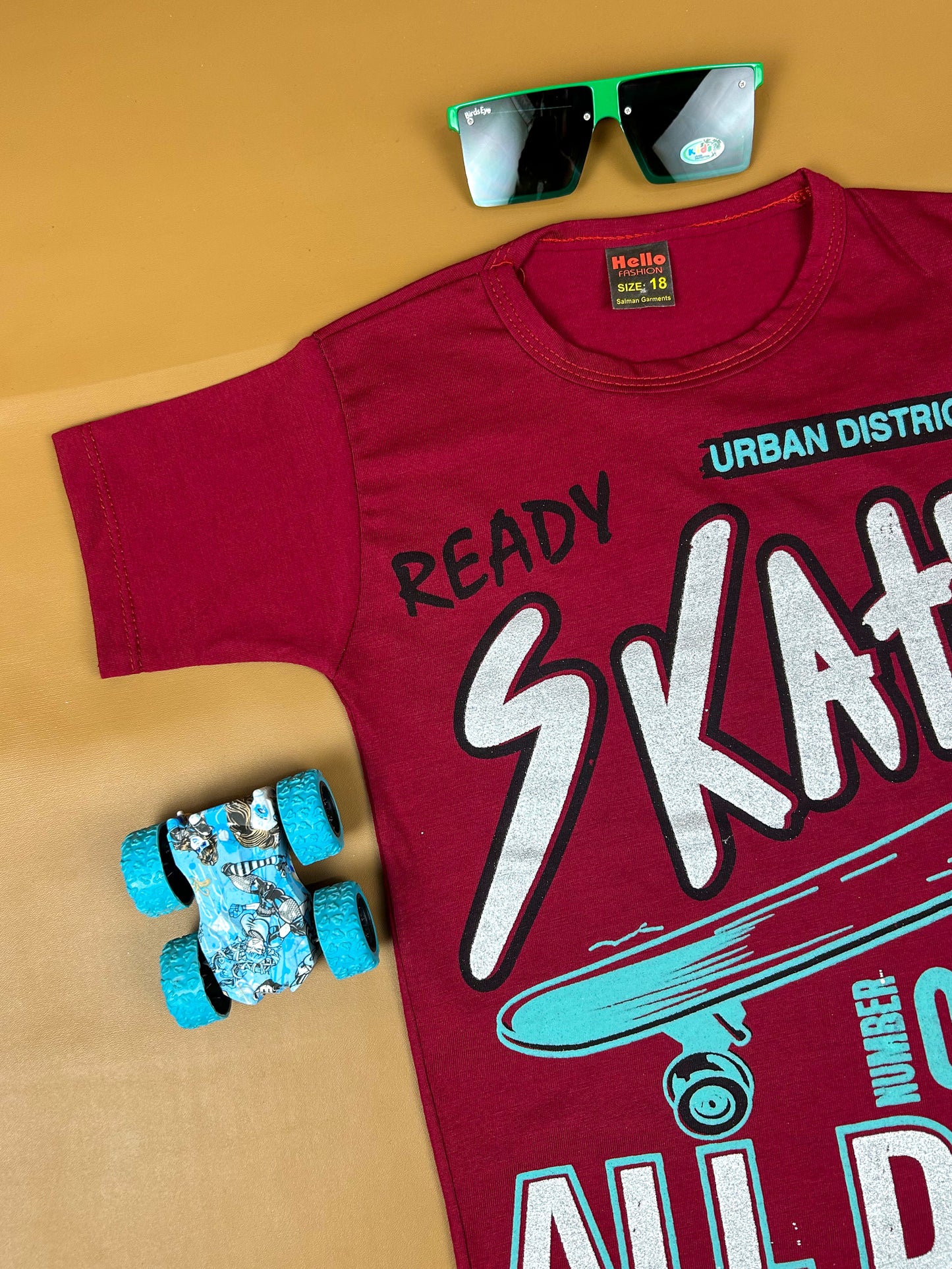 4Yrs - 9Yrs Skate Maroon T-Shirt For Boys BTS34