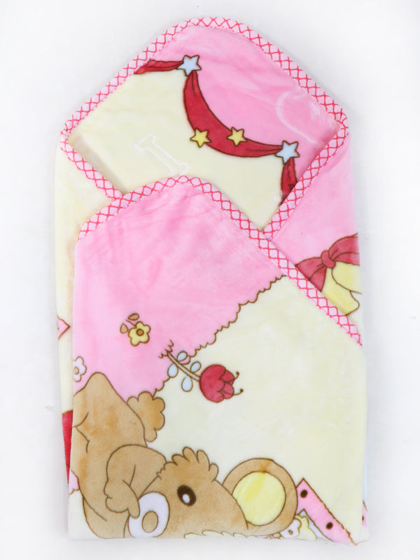 NBHB06 BB Newborn Hooded Blanket Bear Pink