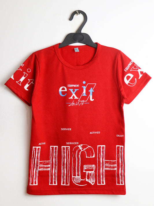 ATT Boys T-Shirt 5 Yrs - 10 Yrs Exit Red