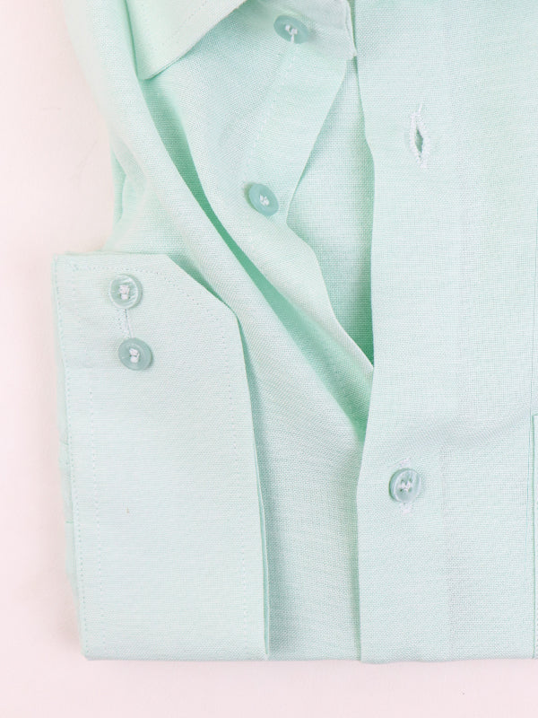 Z Men's Plain Chambray Formal Dress Shirt Light Aqua Green