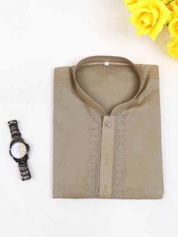 Light Brown 100% Cotton Kurta for Men M.A MK03