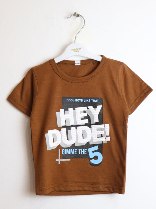 ATT Boys T-Shirt 1 Yrs - 4 Yrs Dude Brown