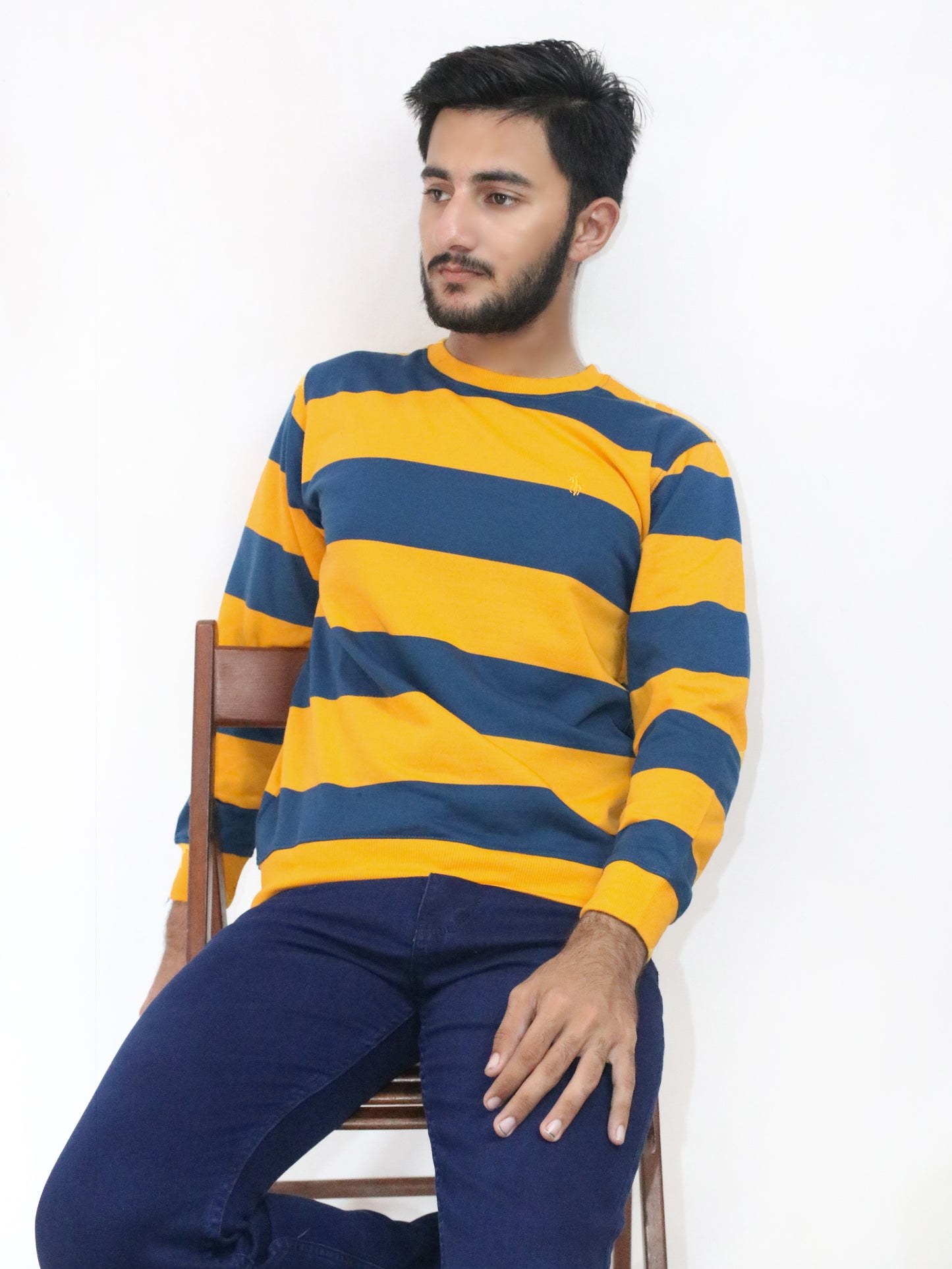 Teal Blue Sweatshirt For Men's MSS11