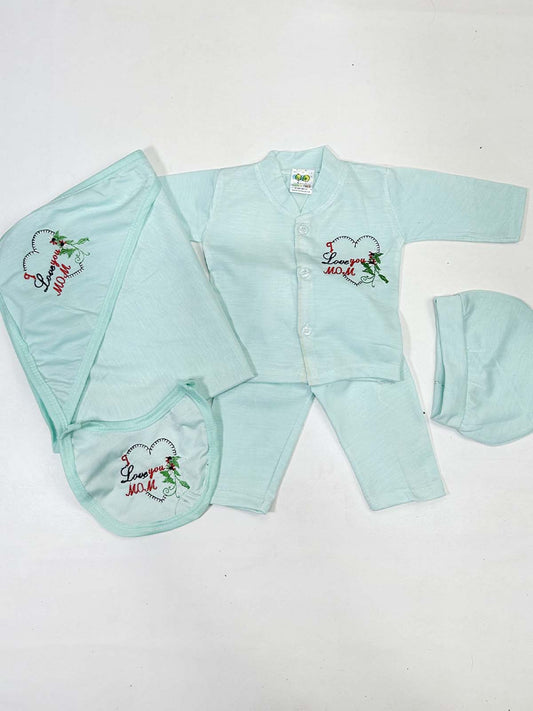 0Mth - 3Mth Green 5Pcs Gift Set For Newborn HG NBGS258