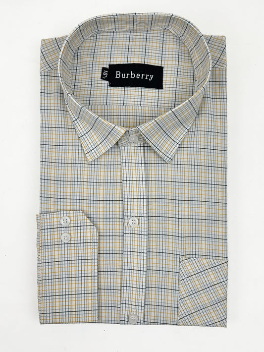 White Checks Formal Dress Shirt For Men AZ MFS219