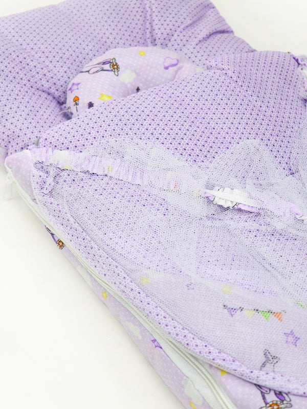 N 2Pcs Newborn Baby Sleeping Bag With Mosquito Net Light Purple