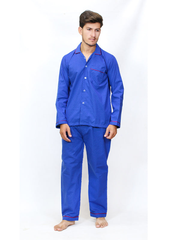 Men's 100% Cotton Printed Night Suit Design 01 DB
