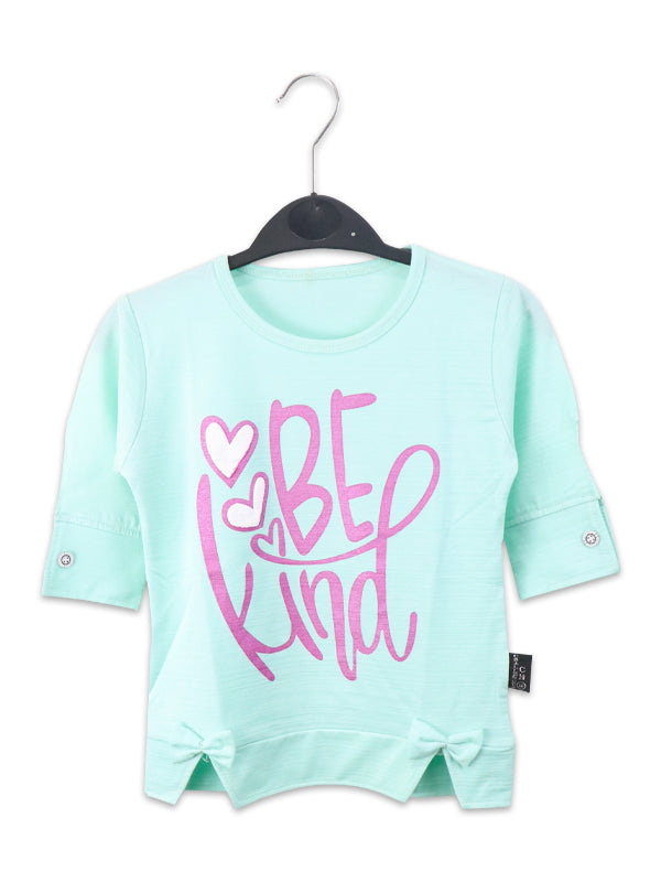 ATT Girls T-Shirt 3.5 Yrs - 9 Yrs Be Kind Light Turquoise
