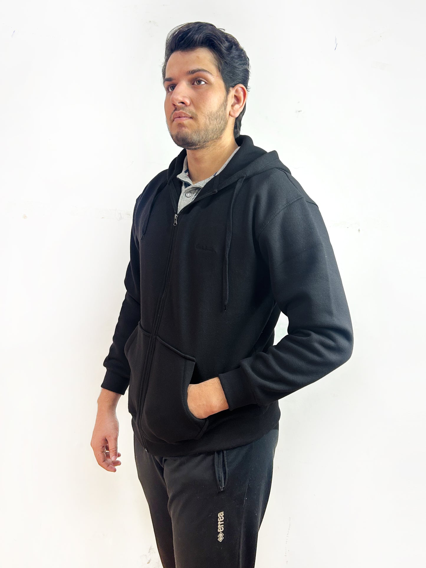 Black Zipper Hoodie For Men MG MH25