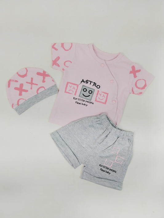 NBS02 AJ Newborn Baba Suit 0Mth - 3Mth Astro Light Pink
