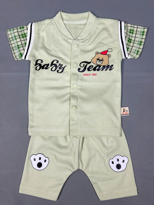 3Mth - 9Mth Team Light Green Baba Suit For Newborns FG NBS313