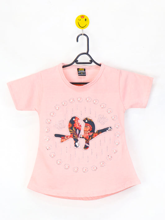 TB Girls T-Shirt 2.5 Yrs - 7 Yrs Sparrow Duo Light Pink