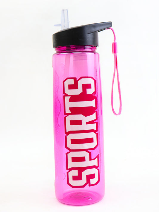 Transparent Reusable Water Bottle Sports - Pink