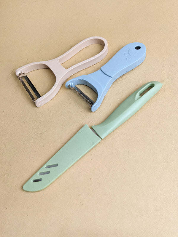 Multicolor Pack of 3 Knife and Peeler Set KIT-7