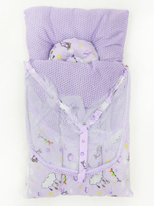 N 2Pcs Newborn Baby Sleeping Bag With Mosquito Net Light Purple