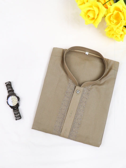 Light Brown 100% Cotton Kurta for Men M.A MK03