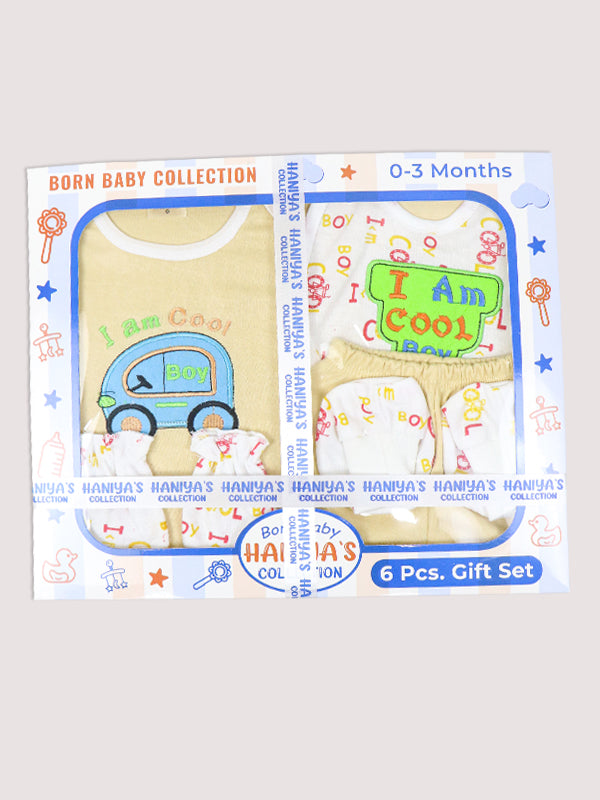 HG 6 Pcs Newborn Gift Set 0 Mth - 3 Mths Cool Boy Light Yellow